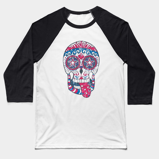 MEXICAN SKULL - DAY OF THE DEAD Baseball T-Shirt by CliffordHayes